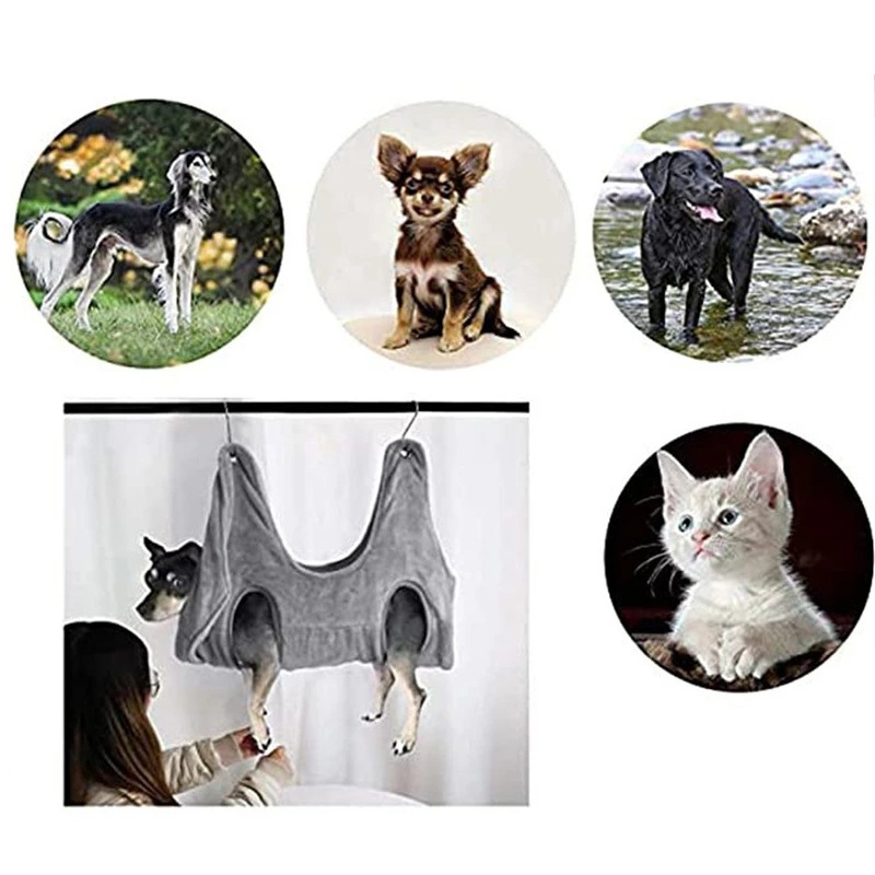 Dog Hammock Pet Products Bath Drying Towel Beauty Hammock with Hook Nail Trimmer