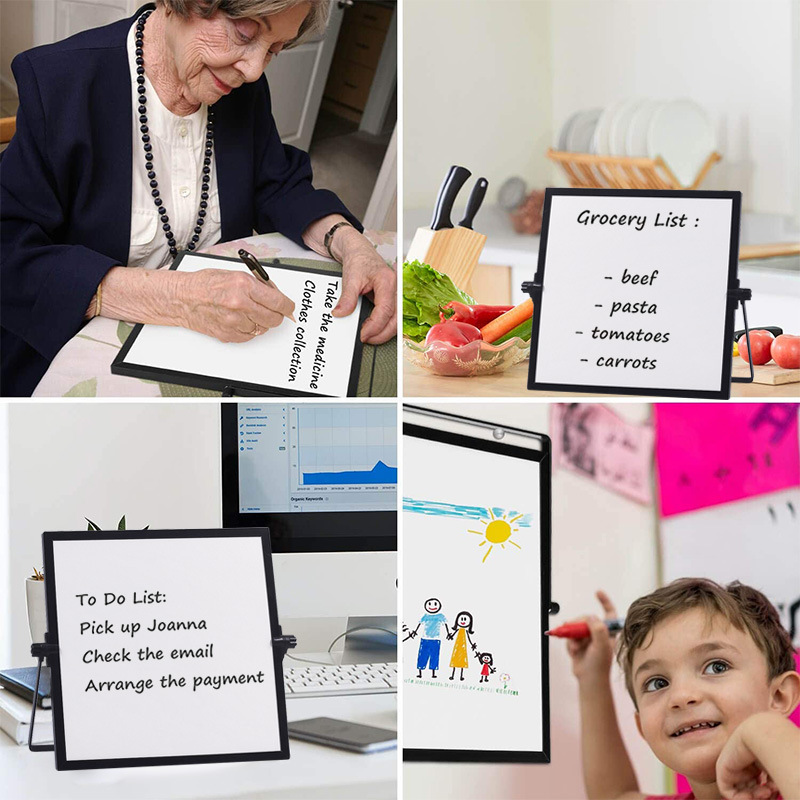 4010 wholesale double-sided magnetic office home desktop small whiteboard children's teaching metal stand writing board whiteboard
