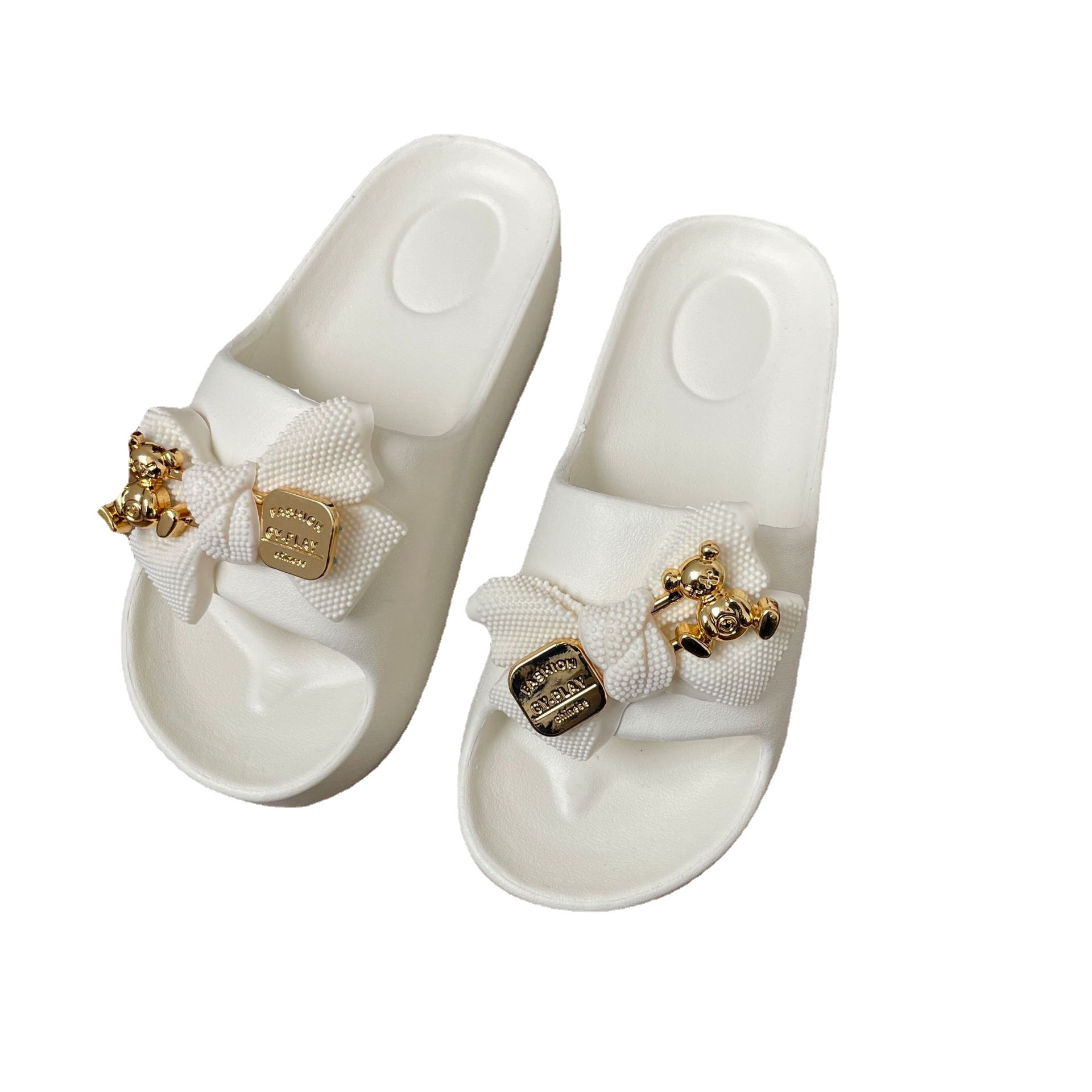 Thailand cross-border EVA slippers women's new butterfly bear thick flat casual beach slippers outside wear spot wholesale