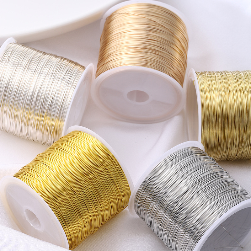 保色18K金銅絲線小卷100米/卷diy手工髮飾品配件頭飾配件髮簪F22