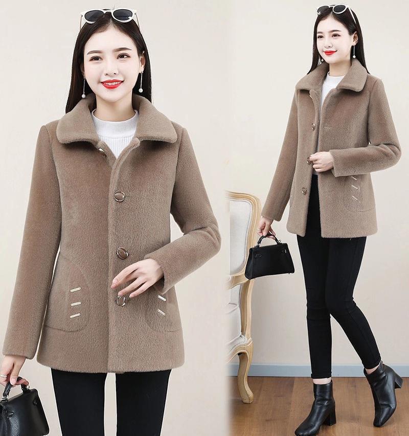 2022 Winter New Thickened Lamb Wool Coat Women's Large Size Korean-style Slimming Fur One-piece Particles Velvet Coat_voghion.com