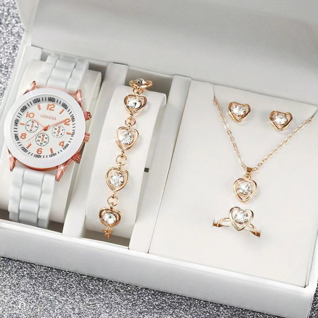 White watch white diamond love