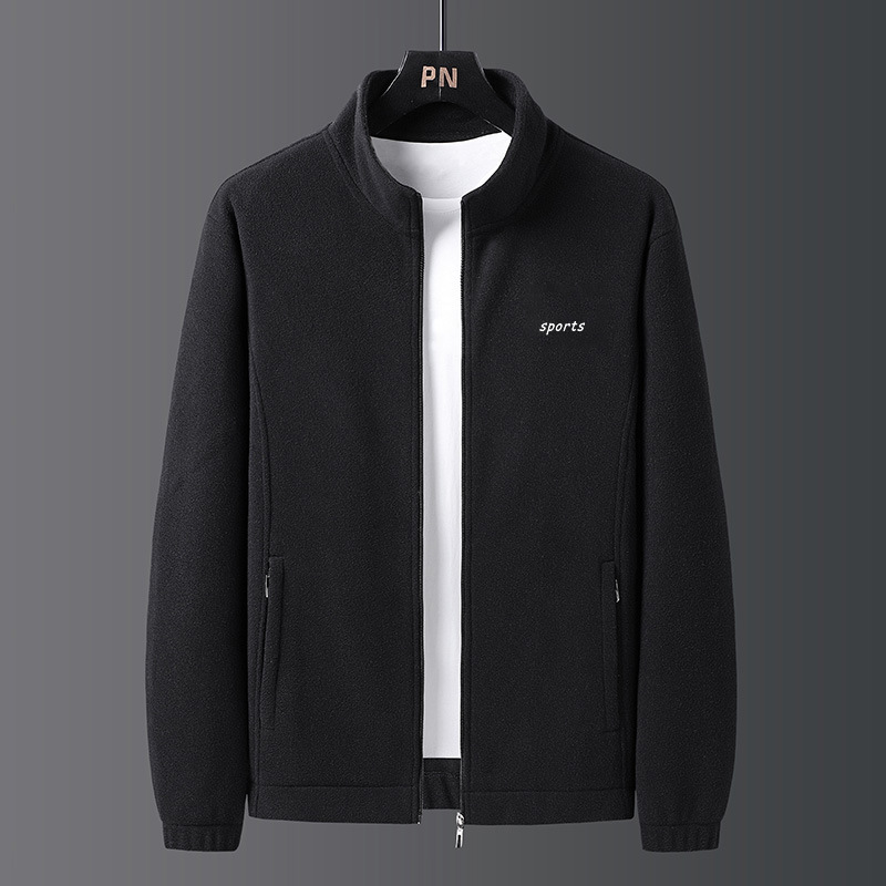 Cross-border wholesale cross-border wholesale in stock thickened polar fleece fleece jacket men's trendy spring and autumn winter one-piece delivery