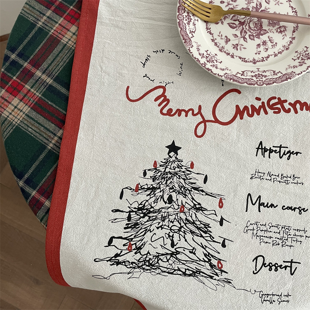 Christmas series ~ Christmas tree hanging cloth simple wall decoration cloth photo props chic red napkin background cloth
