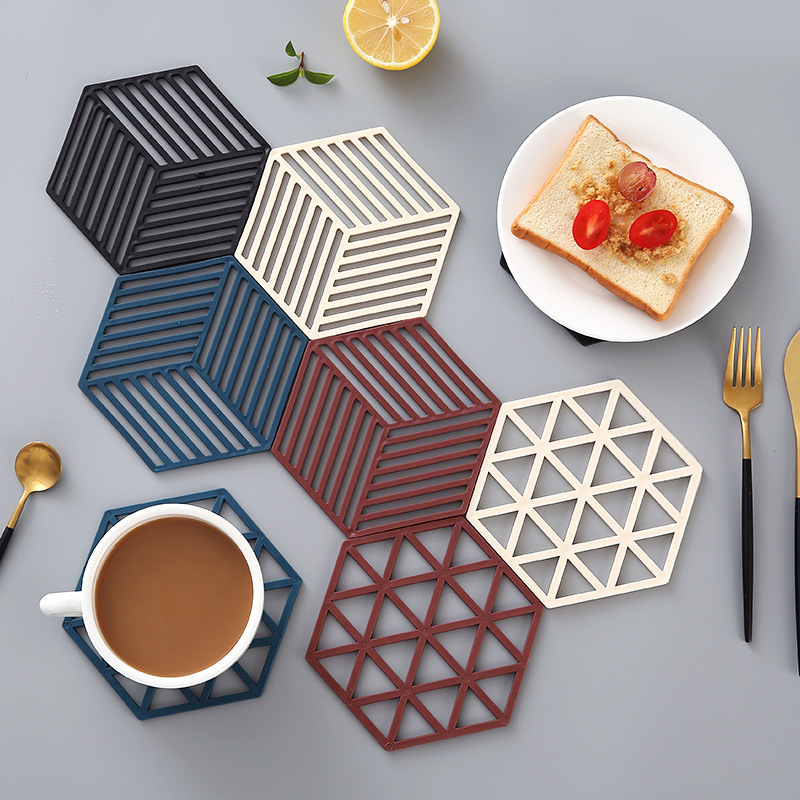 Silicone Table Mat Heat Insulation Mat Nordic Anti-Perm Mat Bowl Mat Household Kitchen Pot Mat Plate Mat Coaster Vegetable Mat Placemat