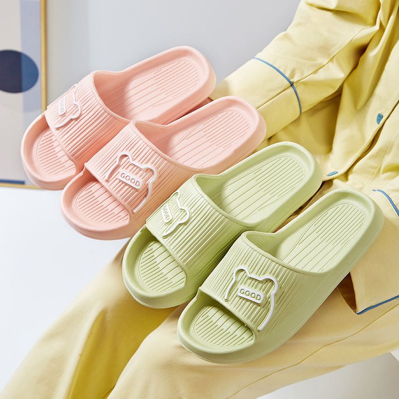 Factory Direct Eva Material Women's Summer Slippers Outer Wear Men's Bear Shit Feeling Household Couple Sandals and Slippers