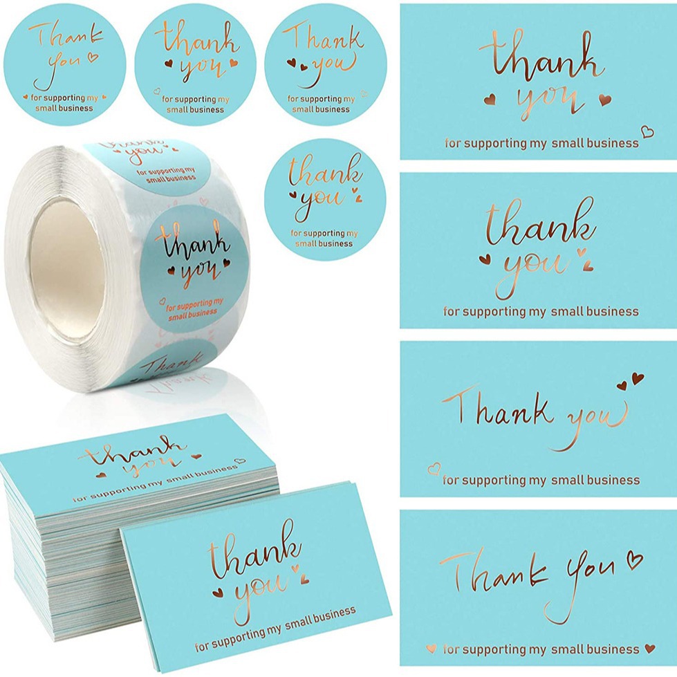 500/roll 3.8cm roll green gilding thank you buy commercial decorative adhesive sticker label card