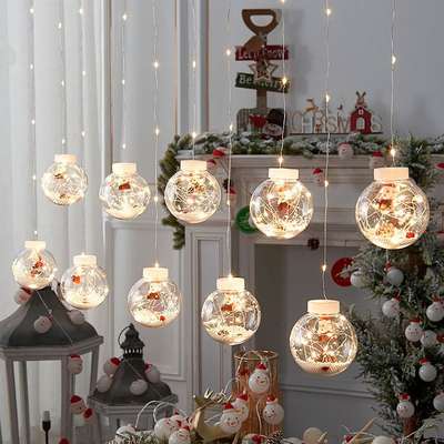 Christmas Decoration Wishing Ball Curtain Light Elk Light String Proposal Wedding Christmas Shop Window Party Atmosphere Light