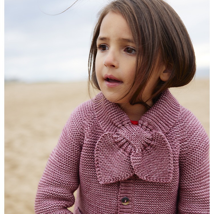 !Girl's Sweater 23 Autumn/Winter MP High-End Holiday Edition Children's Bow Tie Hooded Knit Suit