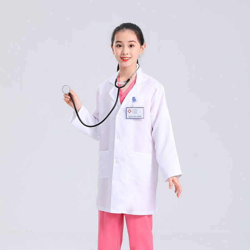 Children's White Coat Nurses' Clothing Students Role-playing Performance Clothing Boys and Girls Doctors Surgical Clothing Adult