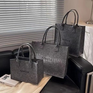in stock Supply New Letter Felt Tote Bag Girl's Shoulder Handbag Large Capacity Tote Bag Shopping Bag