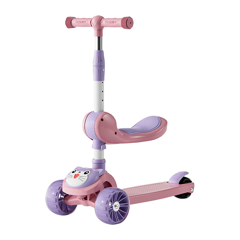 Children's scooter wholesale 2-12-year-old baby can sit and ride three-in-one children's single-foot sliding scooter