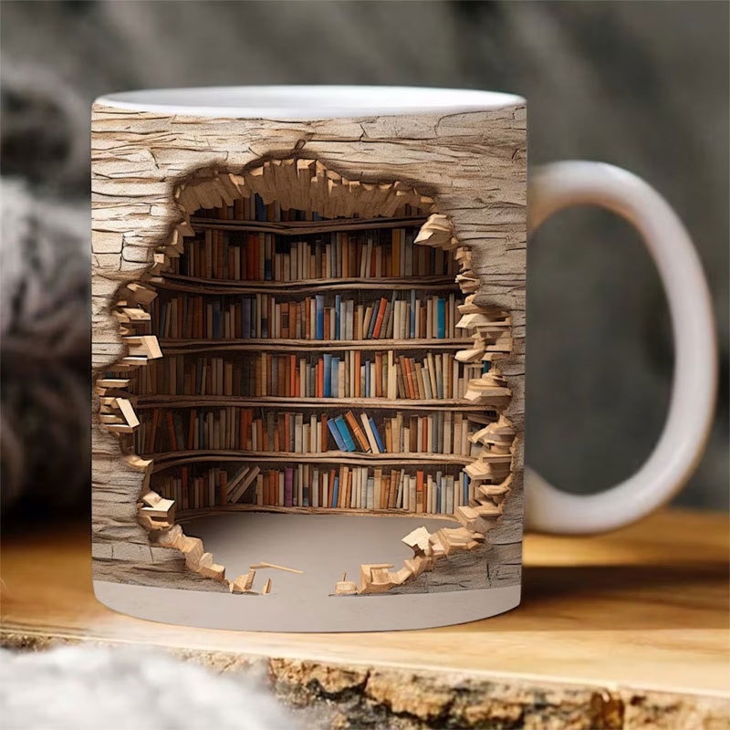 Cross-border mug 3D book Cup decoration decoration design home Cup mug abyss 3D decoration