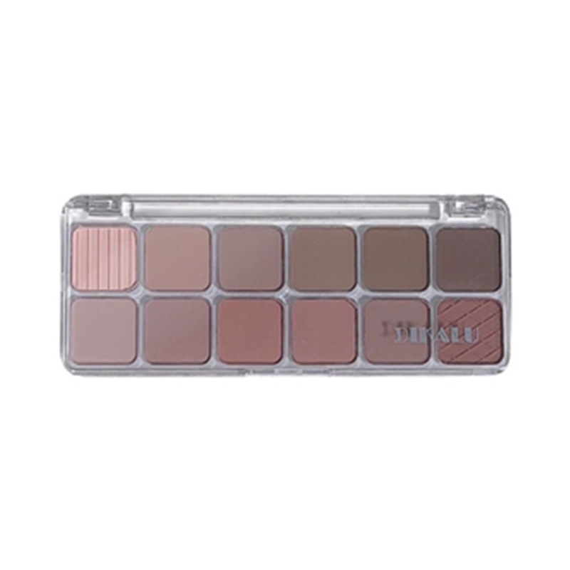 DIKALU 12-color eye shadow plate swollen eye bubble spring and summer cement plate matte pearl natural brightening Anzhen same style