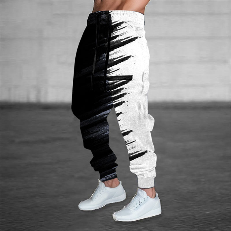 2023 spring and summer new European and American cross-border foreign trade Men's 3d printing solid color pattern men's personalized casual pants