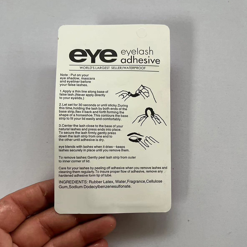 Factory wholesale eye anti-freezing false eyelash glue 7G disposable seamless quick-drying eyelash glue with tweezers