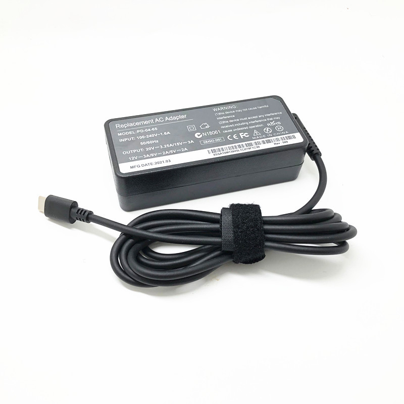 65W multi-function power adapter for Lenovo notebook PD Port fast charging mobile phone tablet charger