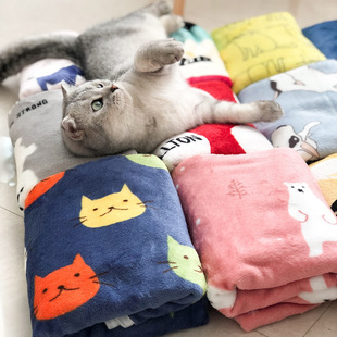 Japanese cartoon flannel coral fleece blanket printed air conditioning blanket pet blanket gift blanket wholesale