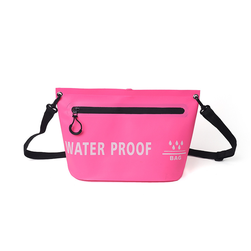 Waterproof Bag Zipper Storage Shoulder Waterproof Swimming Bag Outdoor Travel Carry-on Small Bag Wash Bag Men's and Women's Leisure
