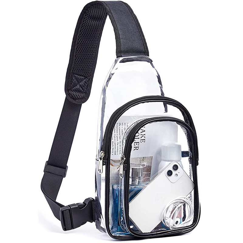 Amazon Cross Border PVC Transparent Shoulder Backpack Outdoor Travel Backpack Gymnasium Visual Bag Shoulder Crossbody Bag