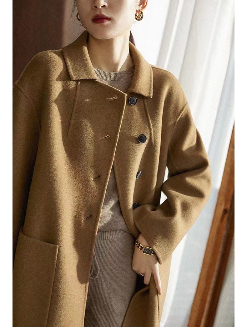 2023 autumn and winter New woolen coat for women plus size loose slimming mid-length small overcoat woolen coat_voghion.com