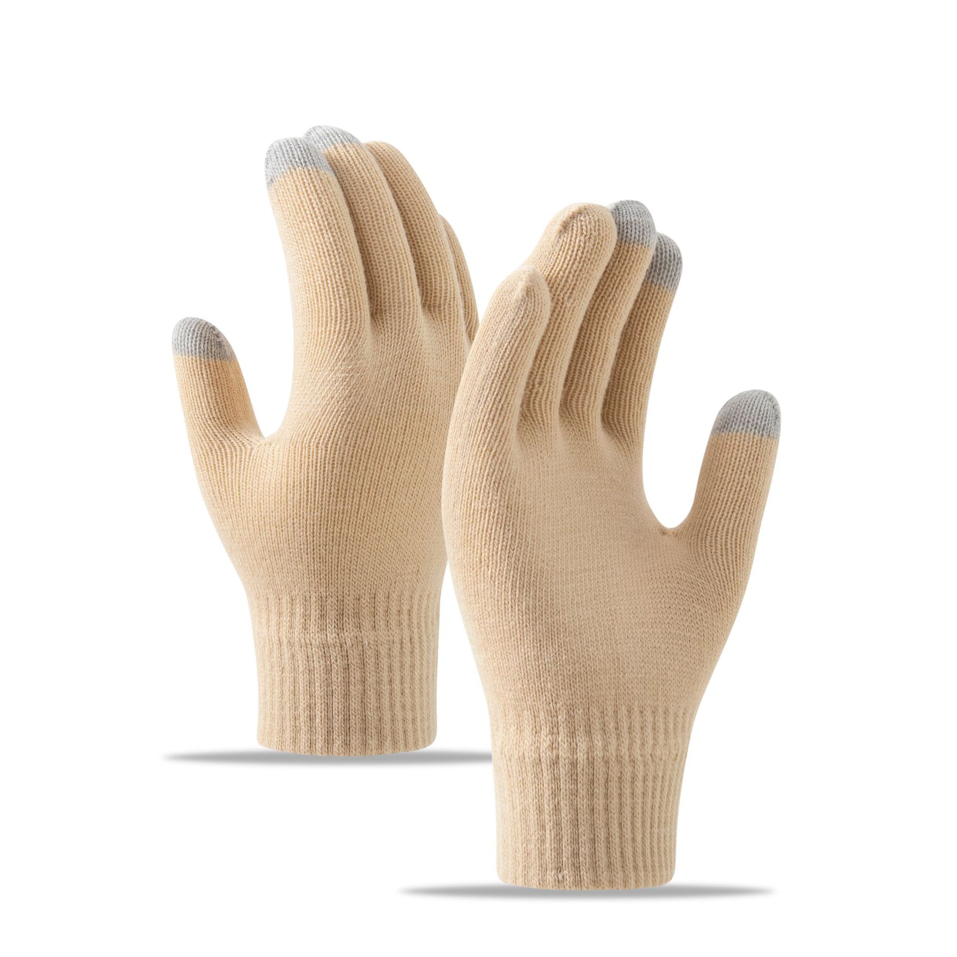Cross-border special gloves Amazon winter cold-proof knitted wool fleece-lined thickened touch screen warm gloves wholesale
