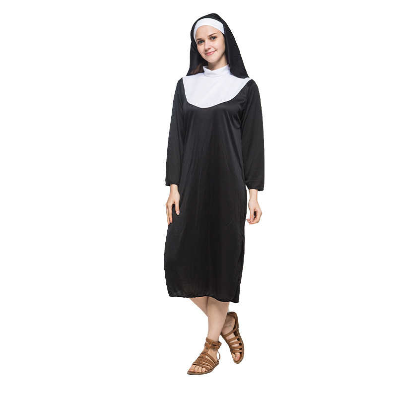 Christmas Costume Adult cosplay Women's Clothing Priest Robe Priest Priest Father Godfather Costume Friar Suit