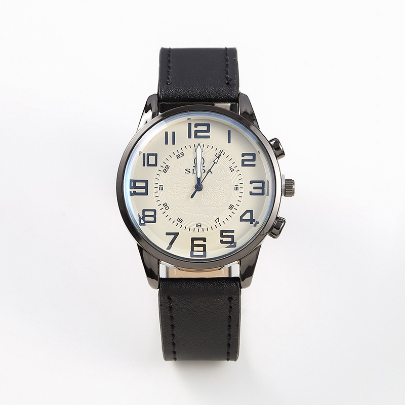 Explosive fashion business belt men's watch casual retro digital dial student quartz watch men wholesale