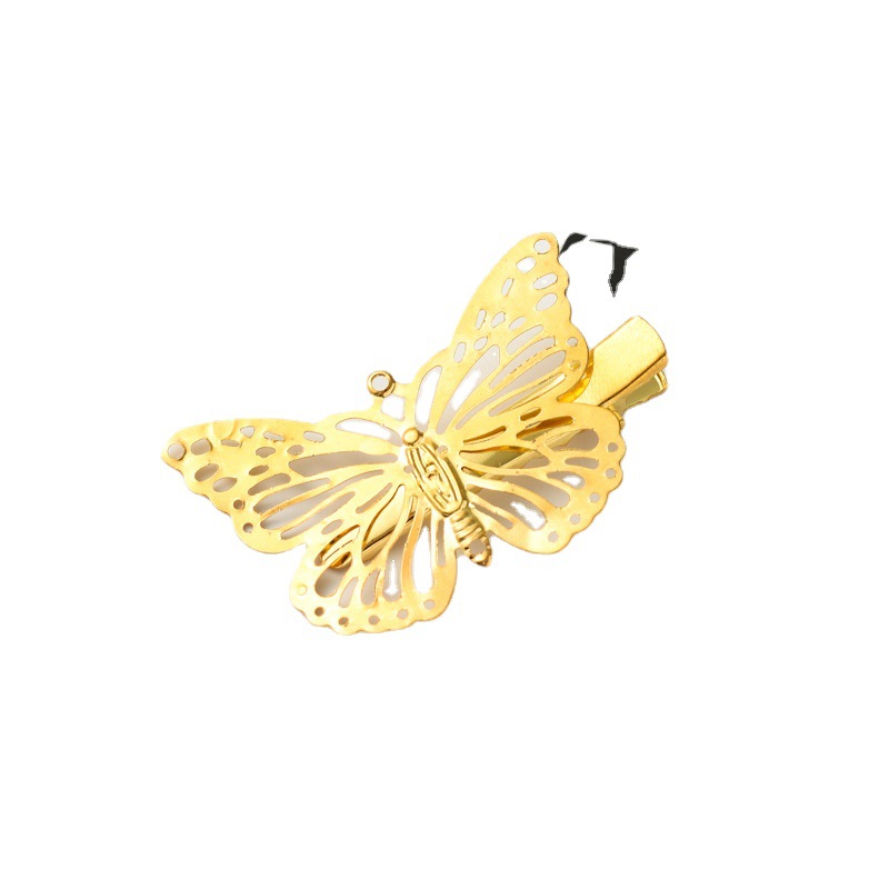 Moving Butterfly Hairpin Fairy Cyber Red Hairpin Hair Accessories Girl's Antique Metal Spring Children's Butterfly Duckbill Clip