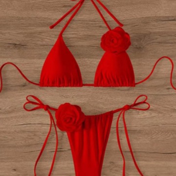 Cross-border 2024 new European and American multi-color printing seaside sexy split swimsuit bikini foreign trade bikini
