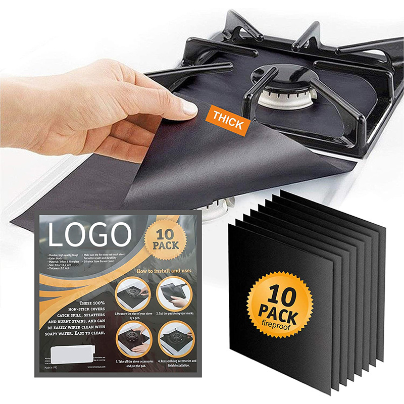 0.2mm Gas stove protective mat black set Gas stove Protector kitchen gap strip anti-dirty