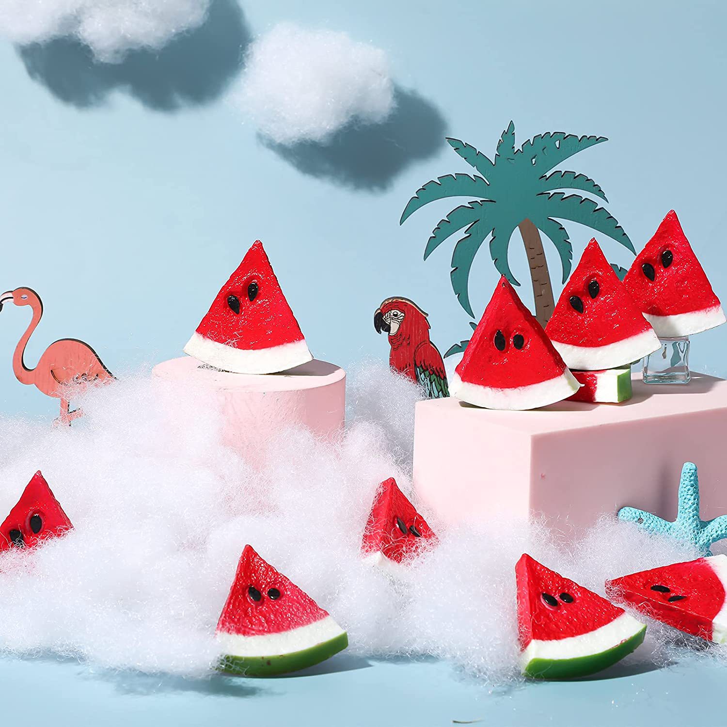 Simulation Fruit Simulation Watermelon Pieces Plastic Watermelon Pieces Small Watermelon Pieces Home Fruit Plate Decoration Ornaments Toys Early Education