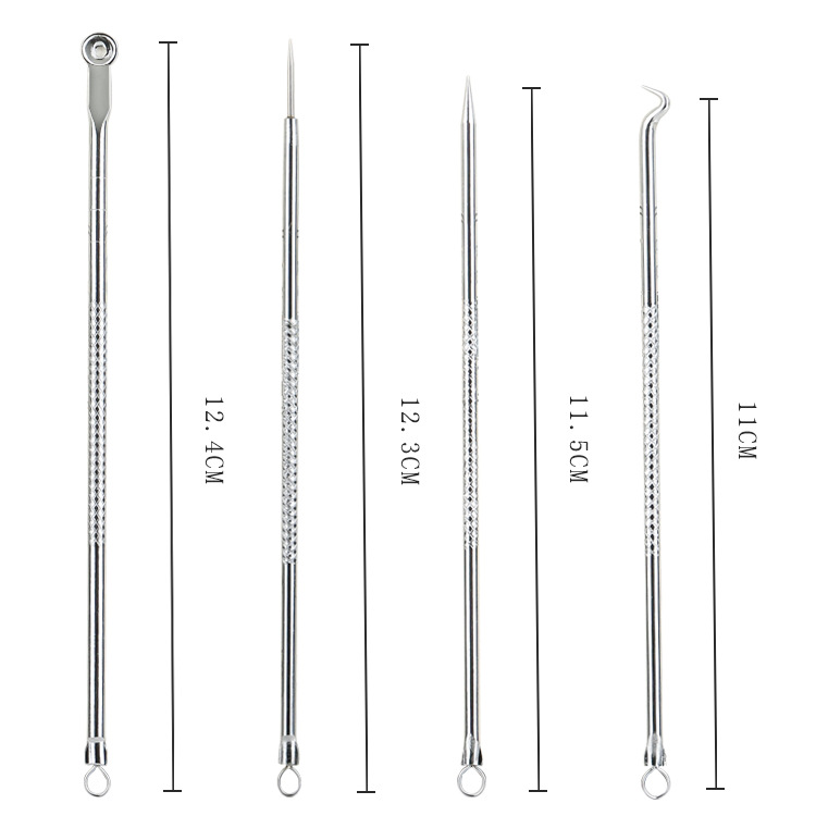 4-piece acne needle set home facial beauty beauty beauty tool acne clip acne removal acne removal blackhead pick needle