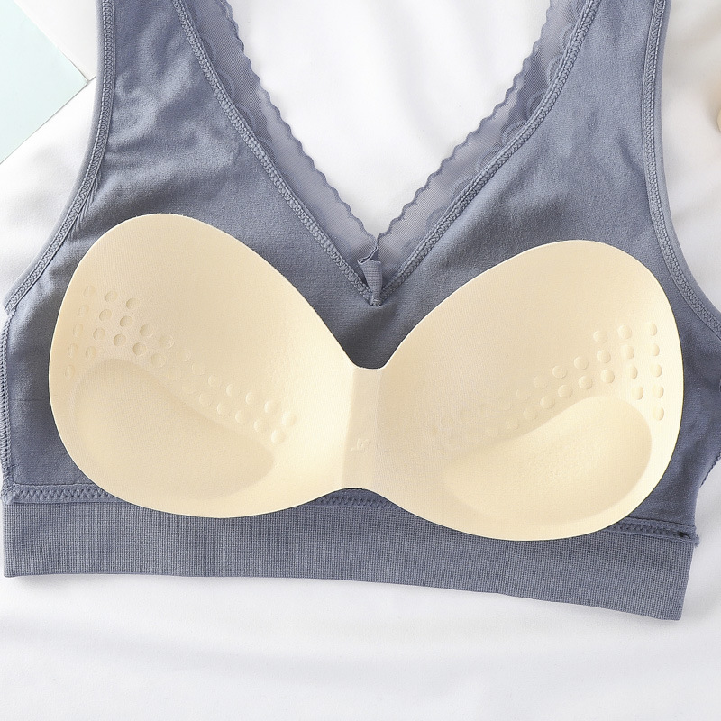 New Arrival Seamless V-Shaped Beautiful Back Wrapped Breast Tube Top Lace Side with Chest Pad Base Non-rimmed Sports Underwear Bra for Women