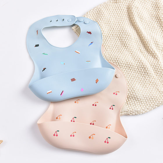 Baby Bib Waterproof Bib Children's Eating Silicone Super Soft Eating Food Pocket Baby's Slippery Pocket Children's Anti-Dirty Artifact