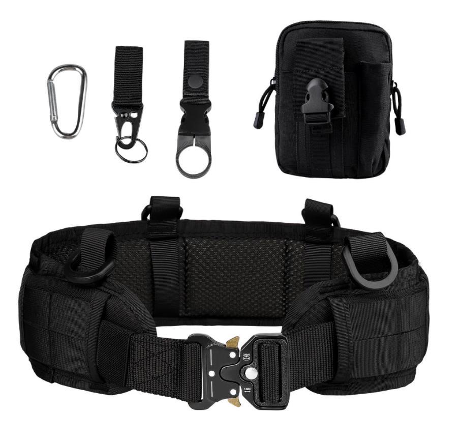 Factory direct outdoor tactical belt CS waist belt accessory small bag black nylon metal buckle belt camouflage
