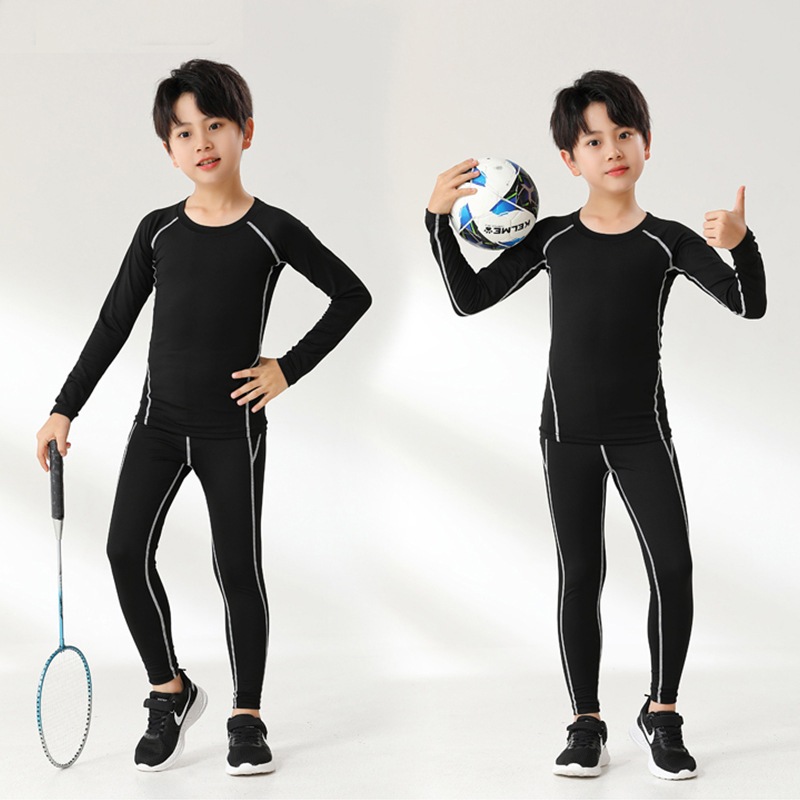Children's Tight Clothes Training Clothing Set Fitness Boys' Sportswear Fitness Base Shirt Quick-drying Girls Primary and Secondary School Students