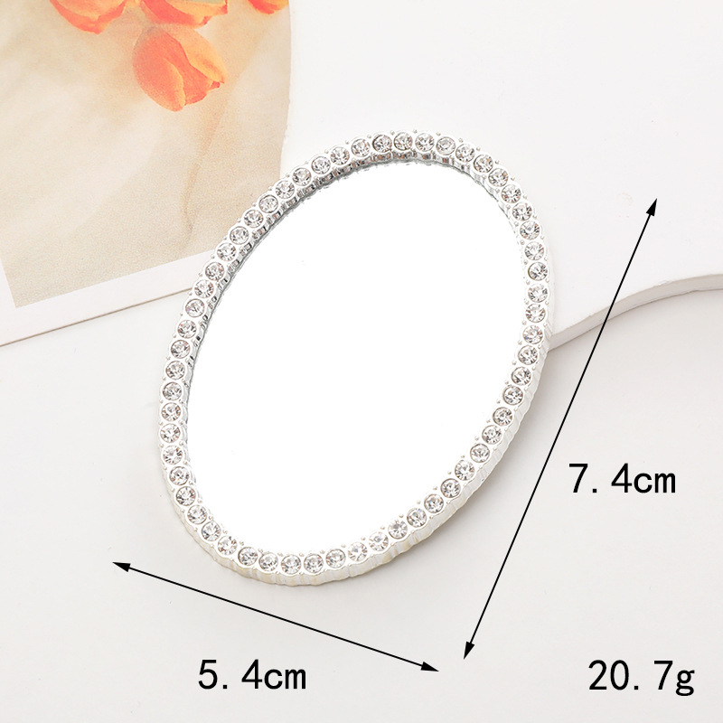 New love mirror diy phone case jewelry accessories Diamond Oval makeup mirror phone case beauty mirror material
