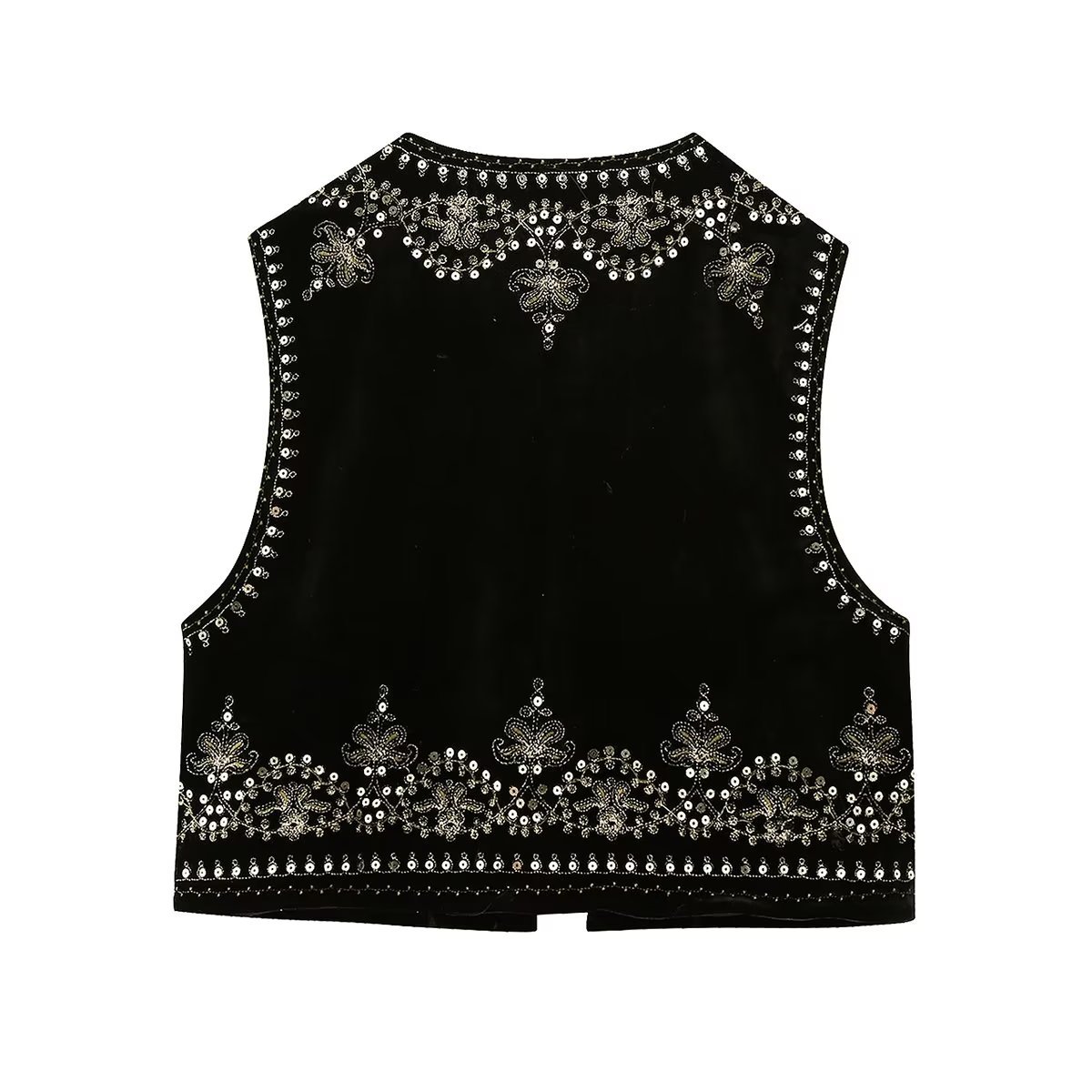 ZR foreign trade wholesale European and American style women's retro fashion casual embroidered velvet vest 6895 268 800