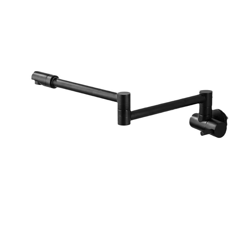 Cross-border wall-mounted kitchen sink faucet single cold lengthened mop pool rotating folding copper extender