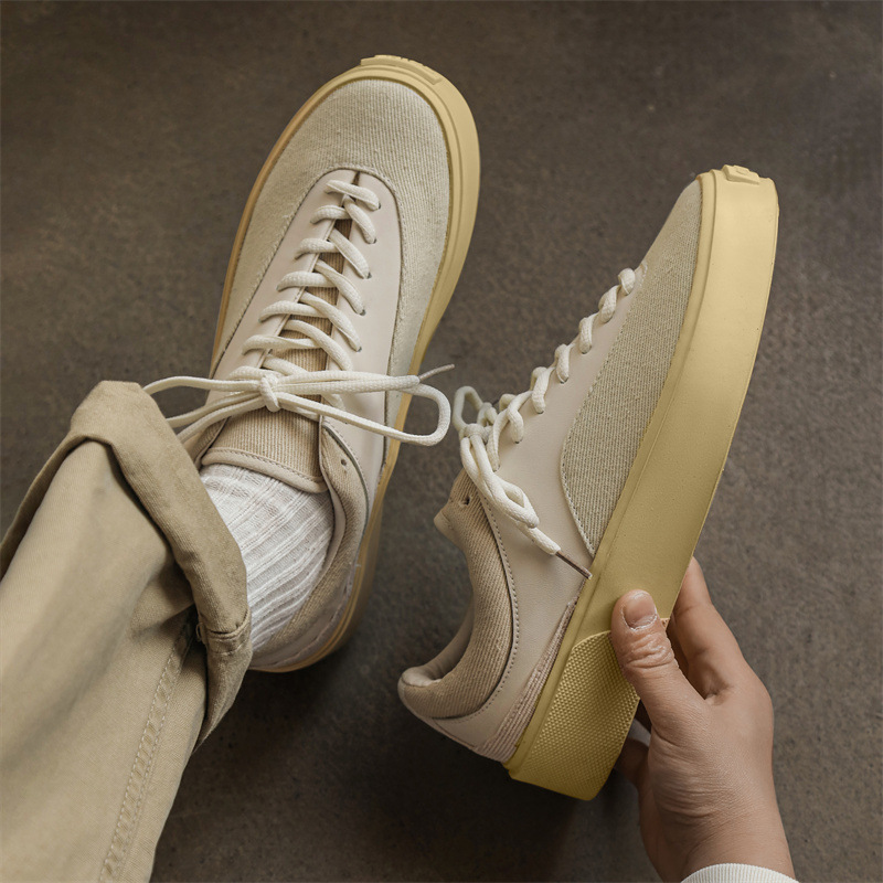 2023 spring new men's shoes student low-top canvas casual sports platform height increasing trendy board shoes one-piece delivery