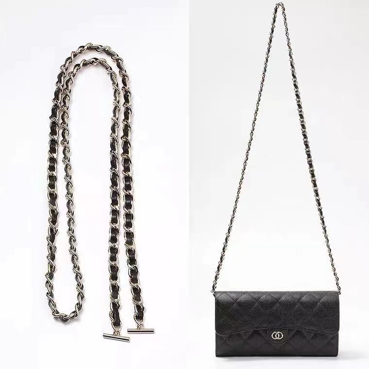 Small Xiangfeng Thin Chain Wearable Chain 0.8cm Wide One-character Buckle Metal Chain Crossbody Shoulder Replacement Belt Transformation