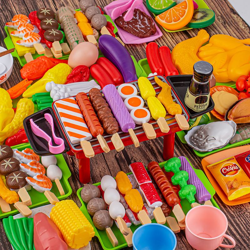 Cross-border Play House Barbecue Toy Children's BBQ Barbecue Set Kitchen Barbecue Skewers Simulation Food Skewers Skewers