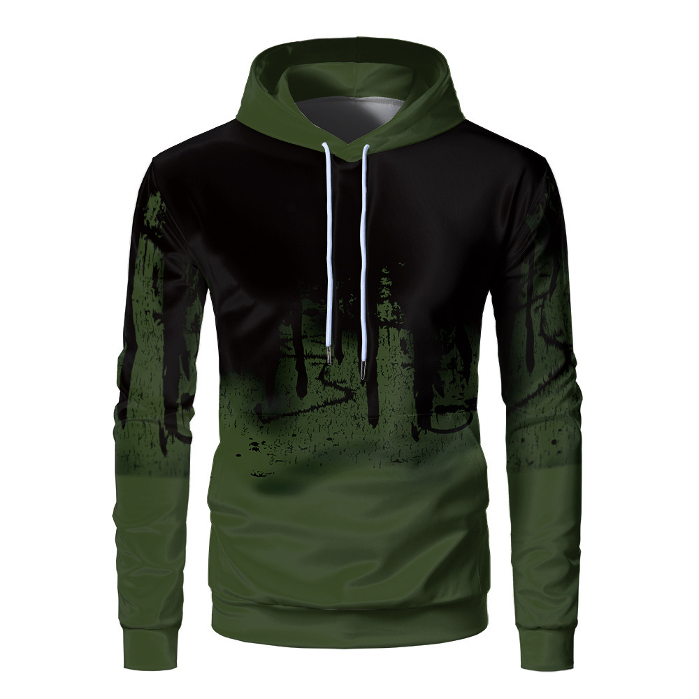 2023 cross-border new 3D digital inkjet hoodie sweatshirt fleece loose men's sweater