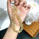 [transparent yellow] crystal water drop bracelet (free transparent clip)