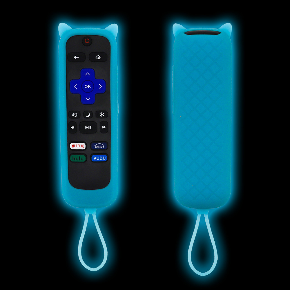 In stock applicable to TCL Roku luminous silicone remote control protective cover 280TV drop-resistant thickened silicone ears