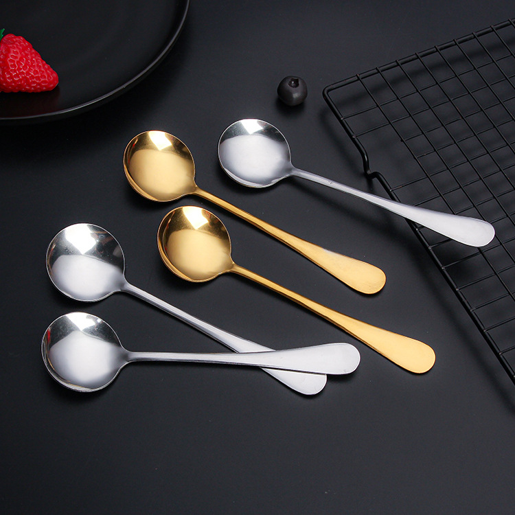 Stainless Steel Round Spoon Bird's Nest Tremella Spoon Honey Dessert Wedding Ceremony Mixing Spoon Coffee Spoon Printable LOGO