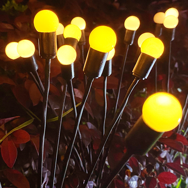 新しい太陽光発電 Led 芝生ランプ 8led スイングホタルアースプラグランプ屋外中庭広場フェスティバル装飾|undefined