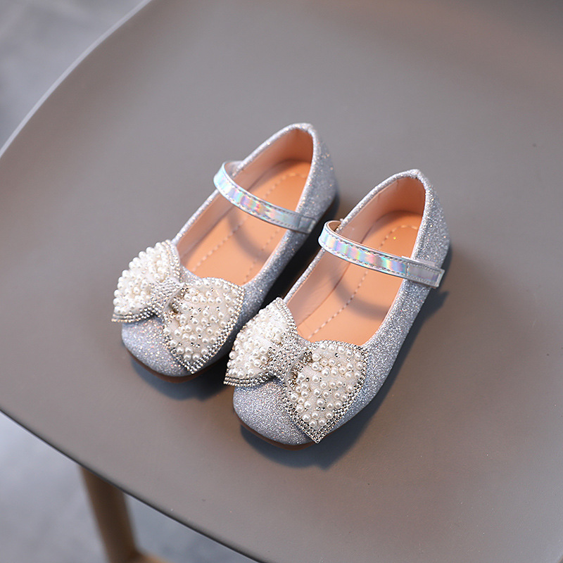 Children's Princess Shoes Little Girl Fashion Bow Leather Shoes Spring and Autumn New Women's Shoes Soft Sole Single Shoes Baby Shoes