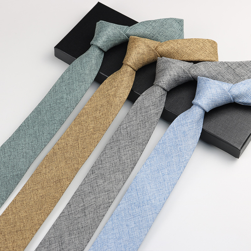 Men's formal wear for work professional Korean wedding groom artistic simple academic style blue gray 6cm hand tie